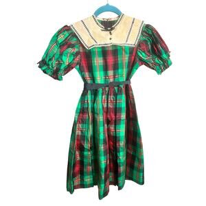Pleasant Company Sz 7 Addy's Plaid Christmas Dress American Girl Preppy Festive